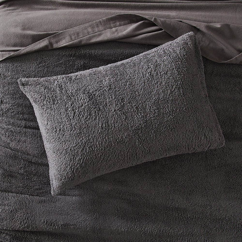 Sherpa Charcoal Quilt Cover Set Adairs