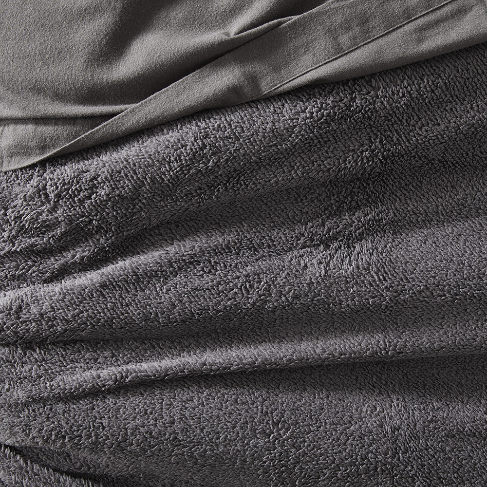 Sherpa Charcoal Quilt Cover Set Adairs