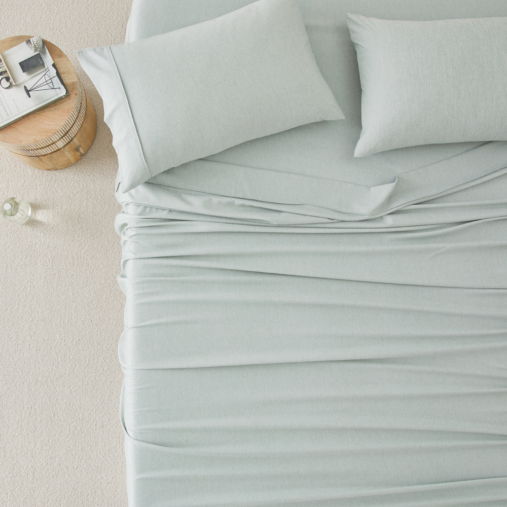 Gainsborough Cotton Jersey Sheet Set - Grey Marle, 100% Cotton, Super Soft - Twin/Full/Queen Sizes Available