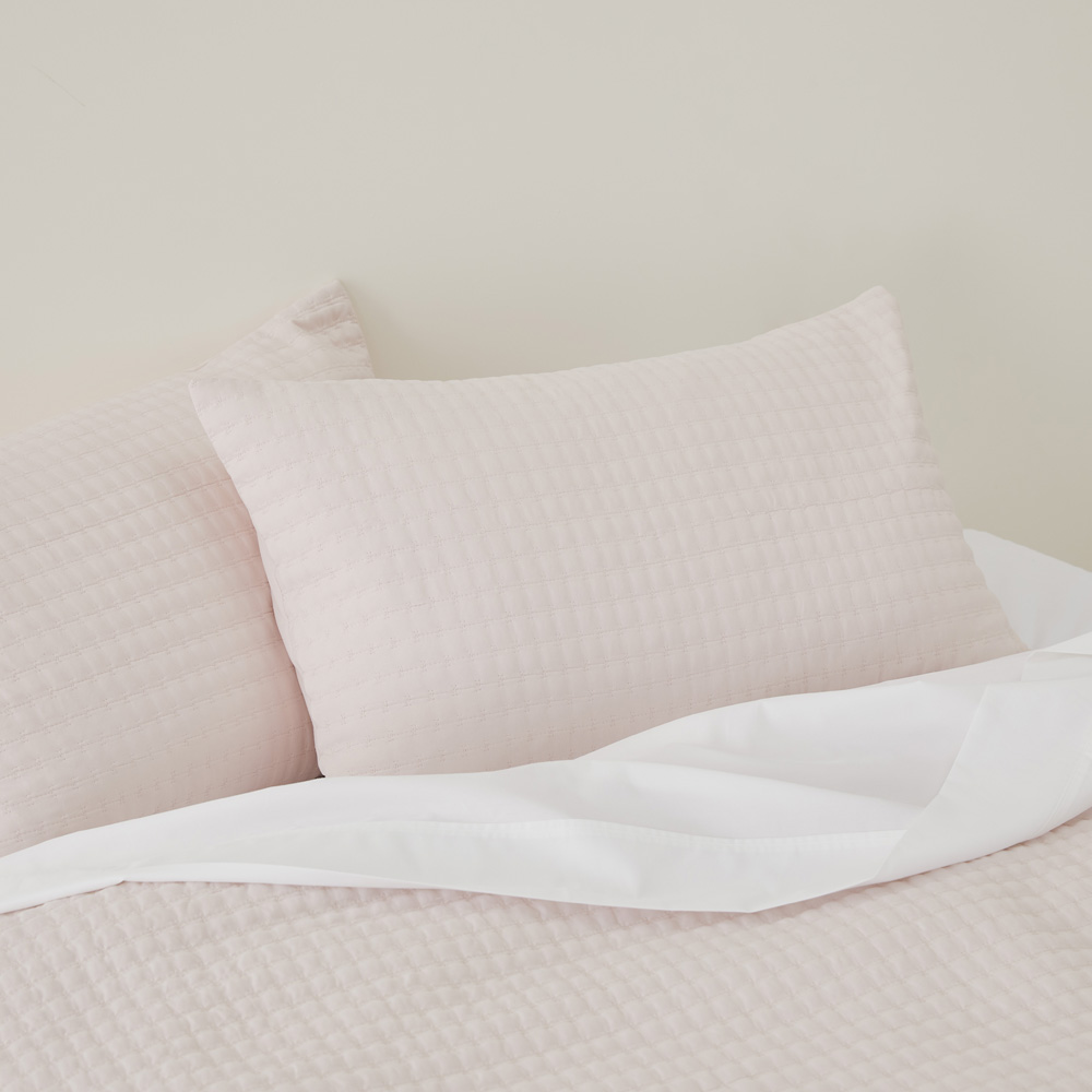 Cross Stitch Pink Quilted Coverlet Set Adairs