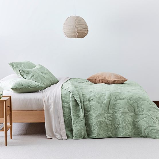Lily Pad Quilted Green Coverlet Set +  Separates