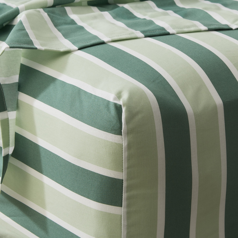 Green Stripe Printed Percale Sheet Set Adairs