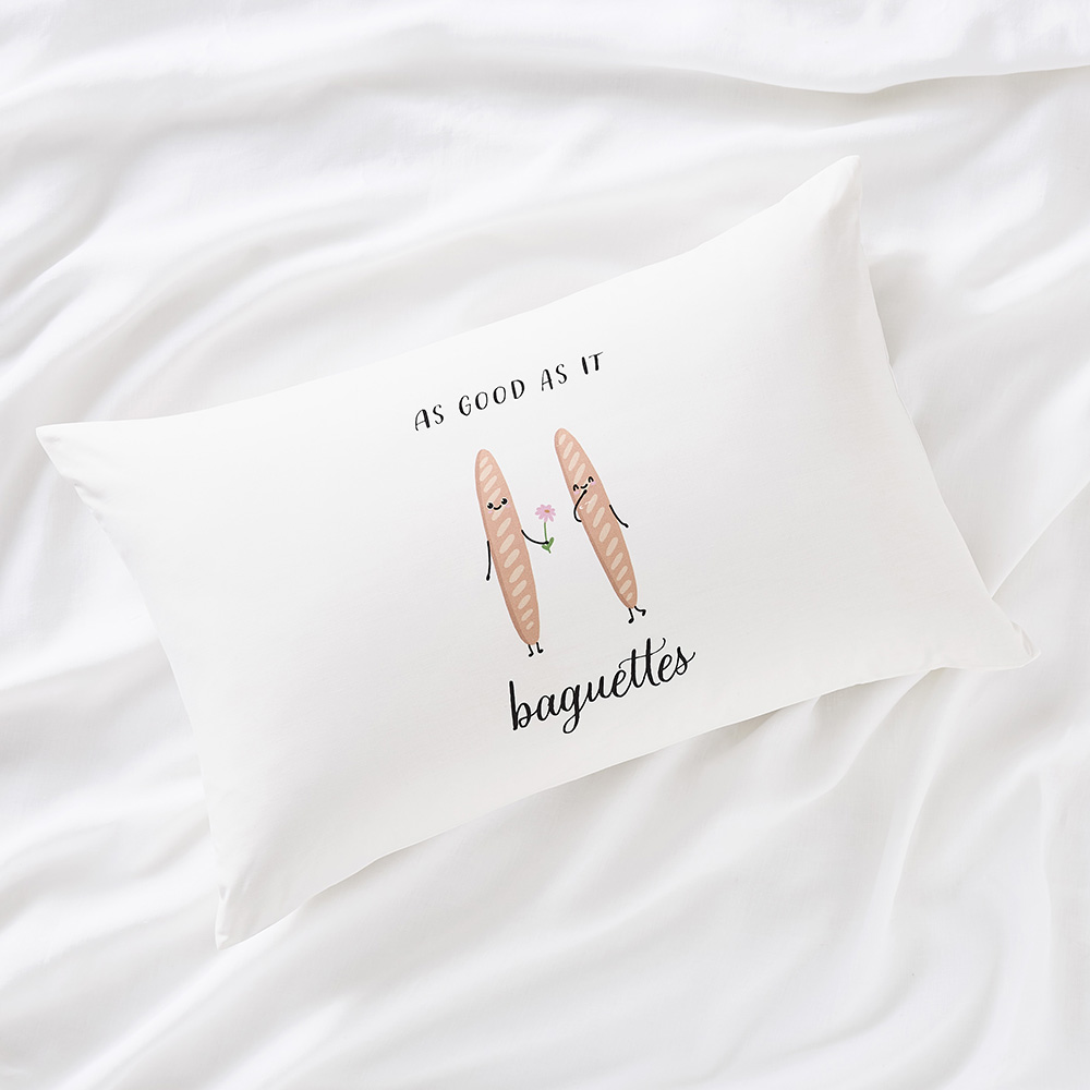 As Good as It Baguettes Text Pillowcase Adairs