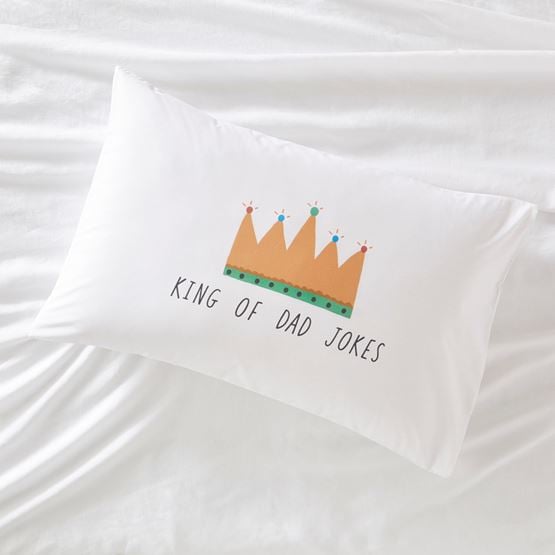 King Of Dad Jokes Text Pillowcase