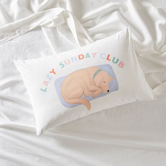 Lazy Sunday Club Text Pillowcase