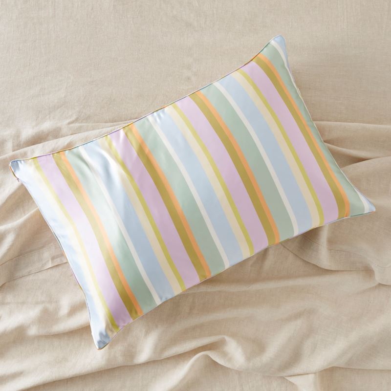 Sienna Floral & Stripe Pure Silk Printed Pillowcase