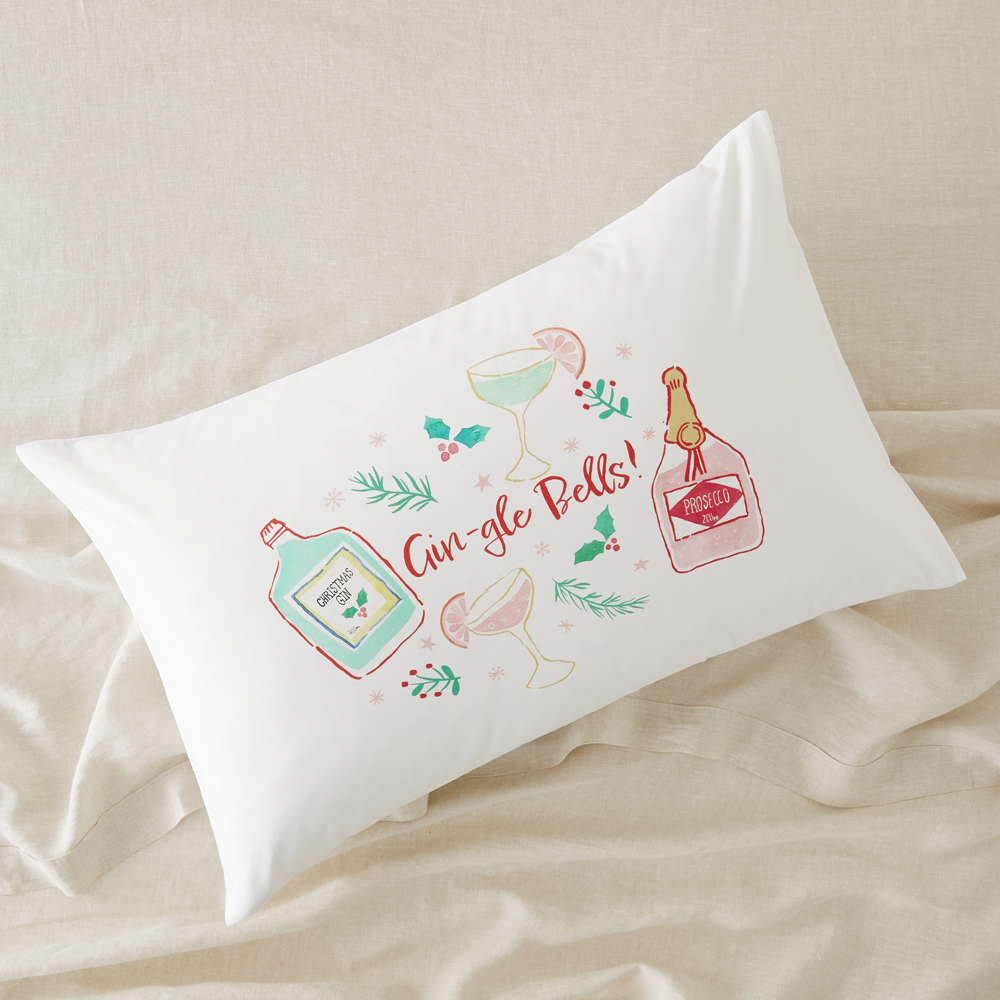 GinGle Bells Christmas Text Pillowcase Adairs