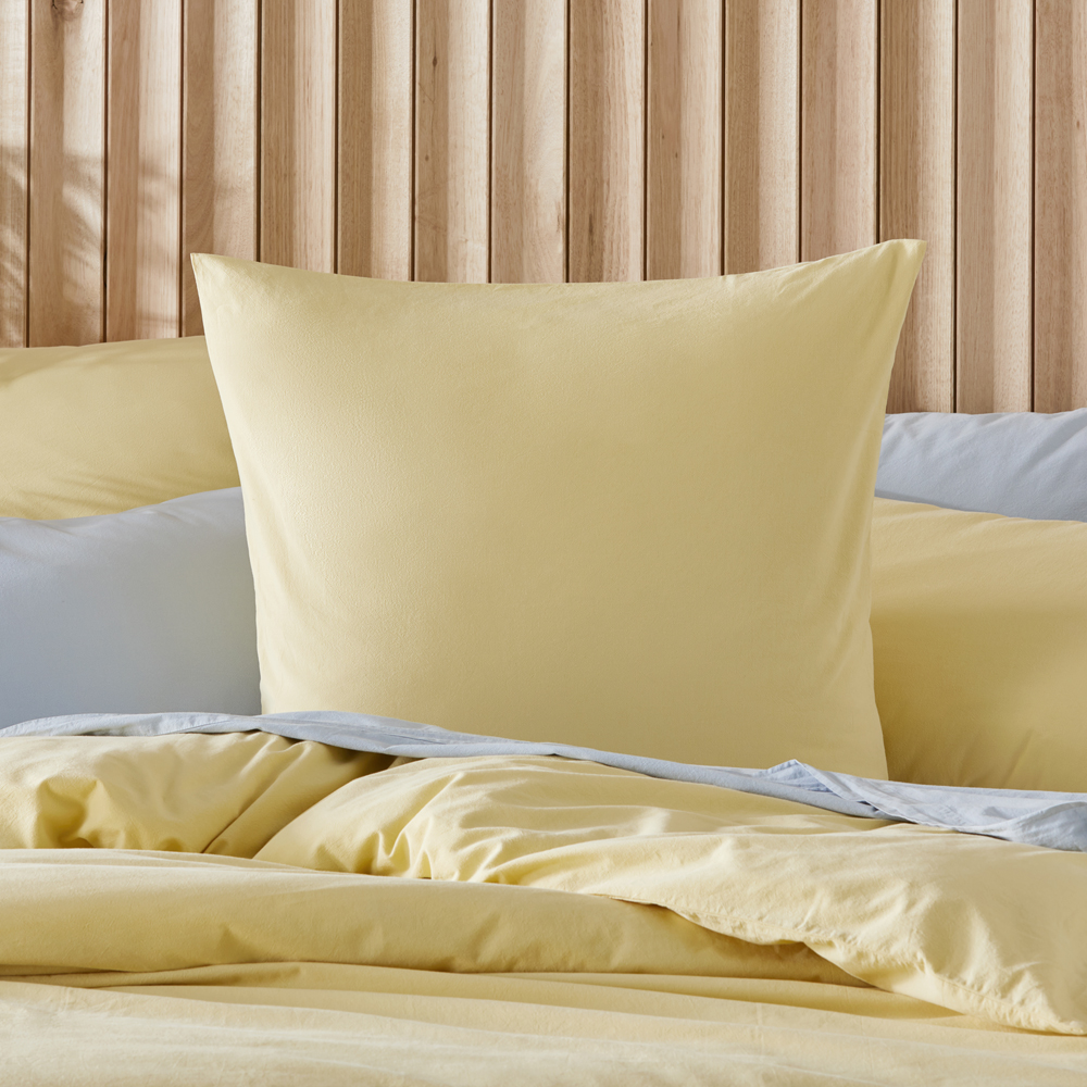Stonewashed Cotton Dusty Lemon Pillowcase Adairs