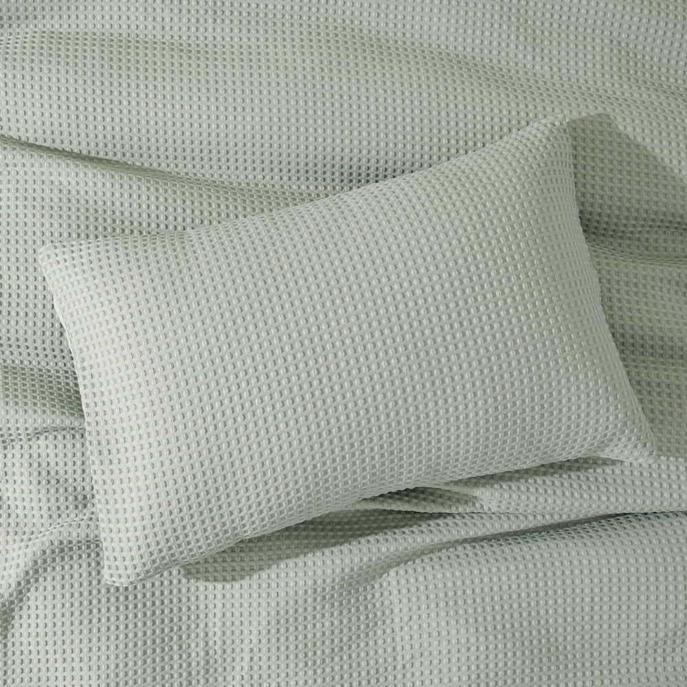Windsor Waffle Eucalyptus Quilt Cover Set Adairs