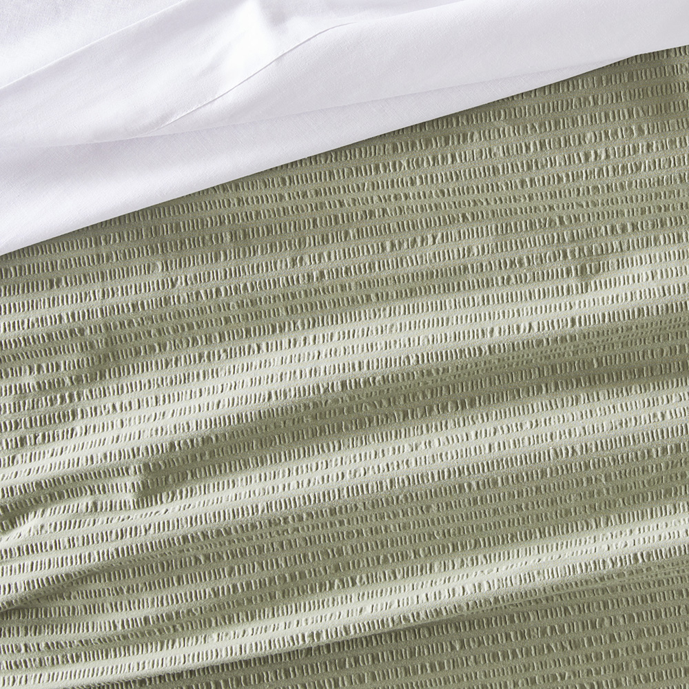 Tillie Green Seersucker Quilt Cover Set | Adairs