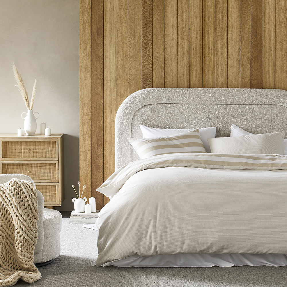 Flannelette Printed Sand Stripe Quilt Cover Set Adairs