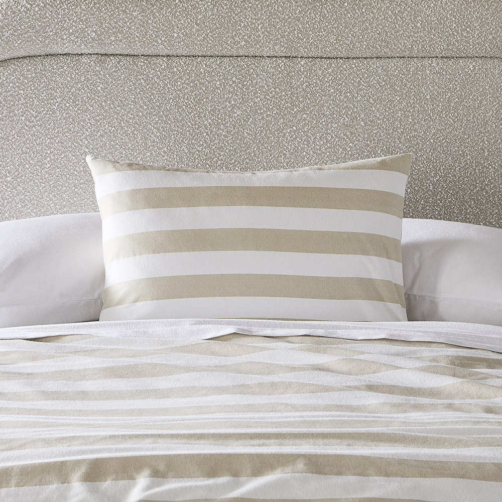 Flannelette Printed Sand Stripe Quilt Cover Set Adairs