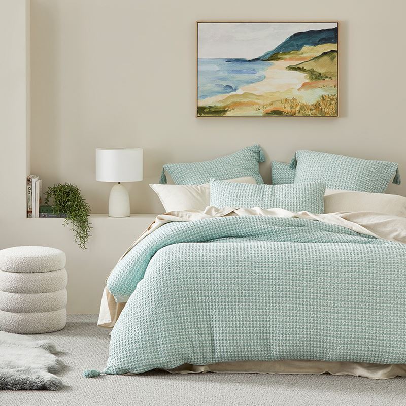 Ren Waffle Soft Sage Quilt Cover Separates 