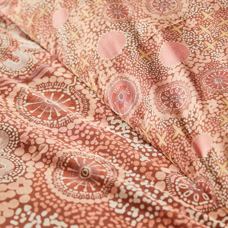 Cungelella Bilabila Coral Sunset Quilt Cover Set + Separates