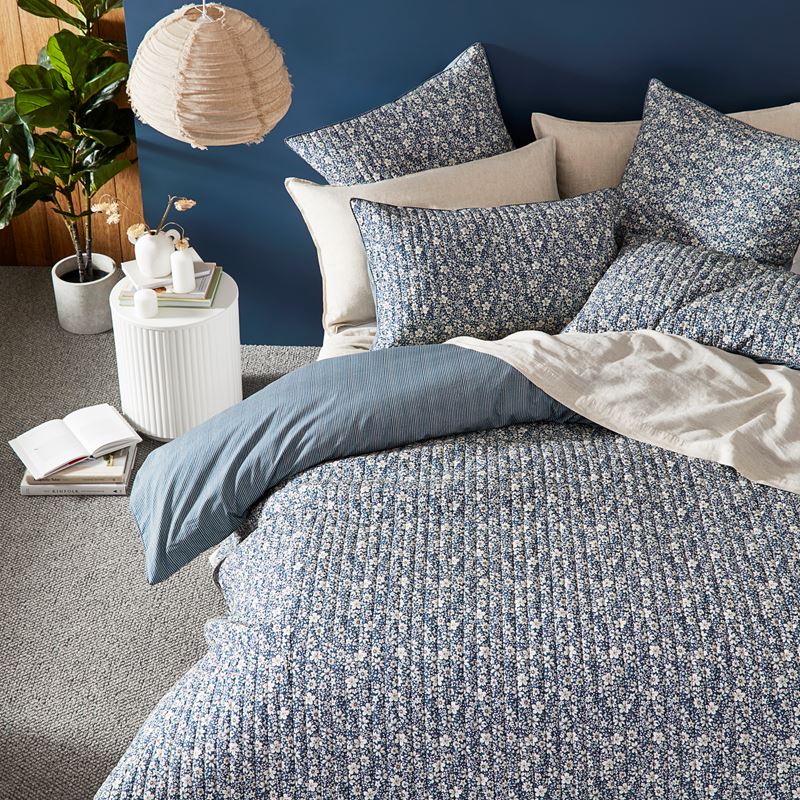 Eliza Storm Blue Quilted Quilt Cover Separates