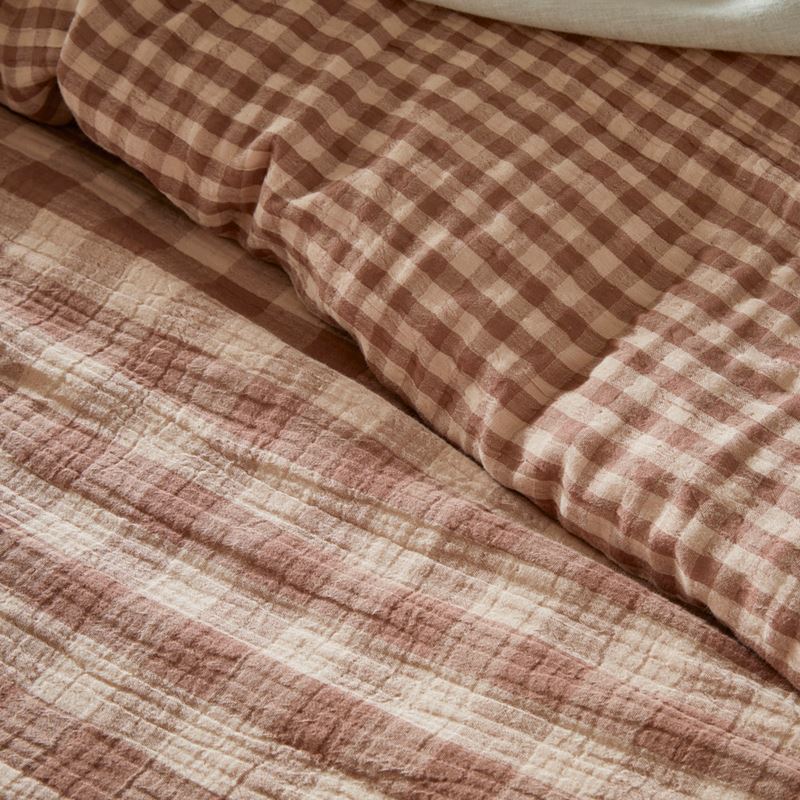 New York Cappuccino Check Quilt Cover Separates