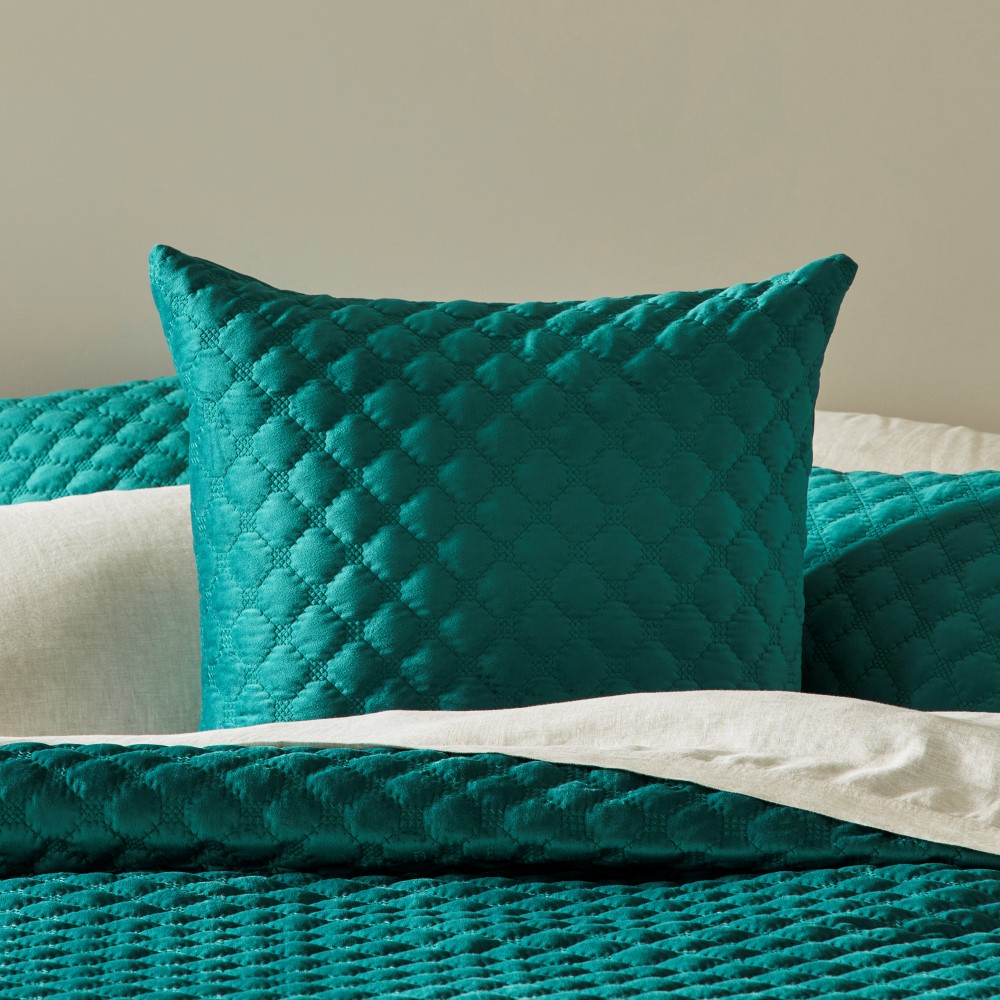 Verona Velvet Quilted Peacock Quilt Cover Separates Adairs