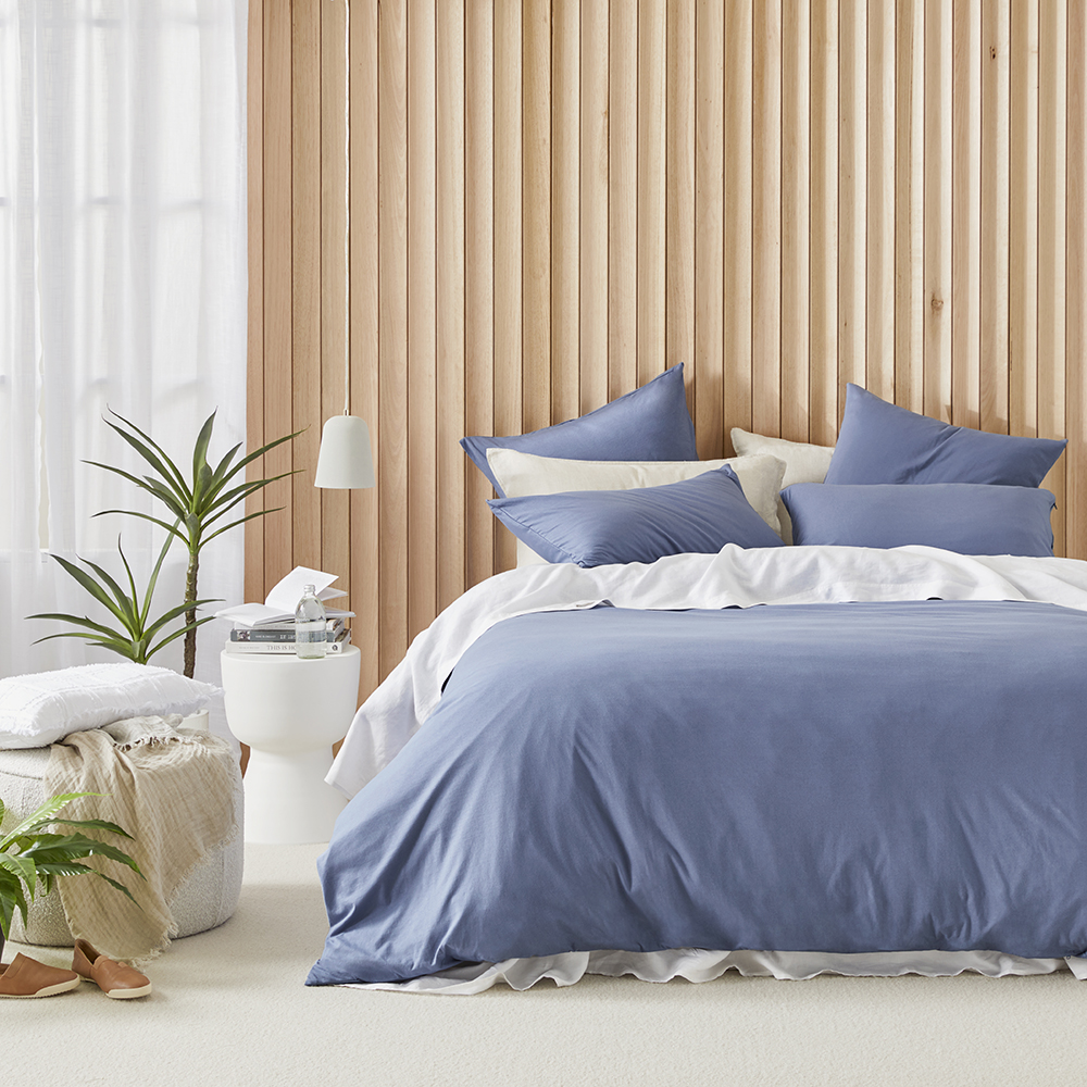 Ultra Soft Jersey True Blue Quilt Cover Separates Adairs
