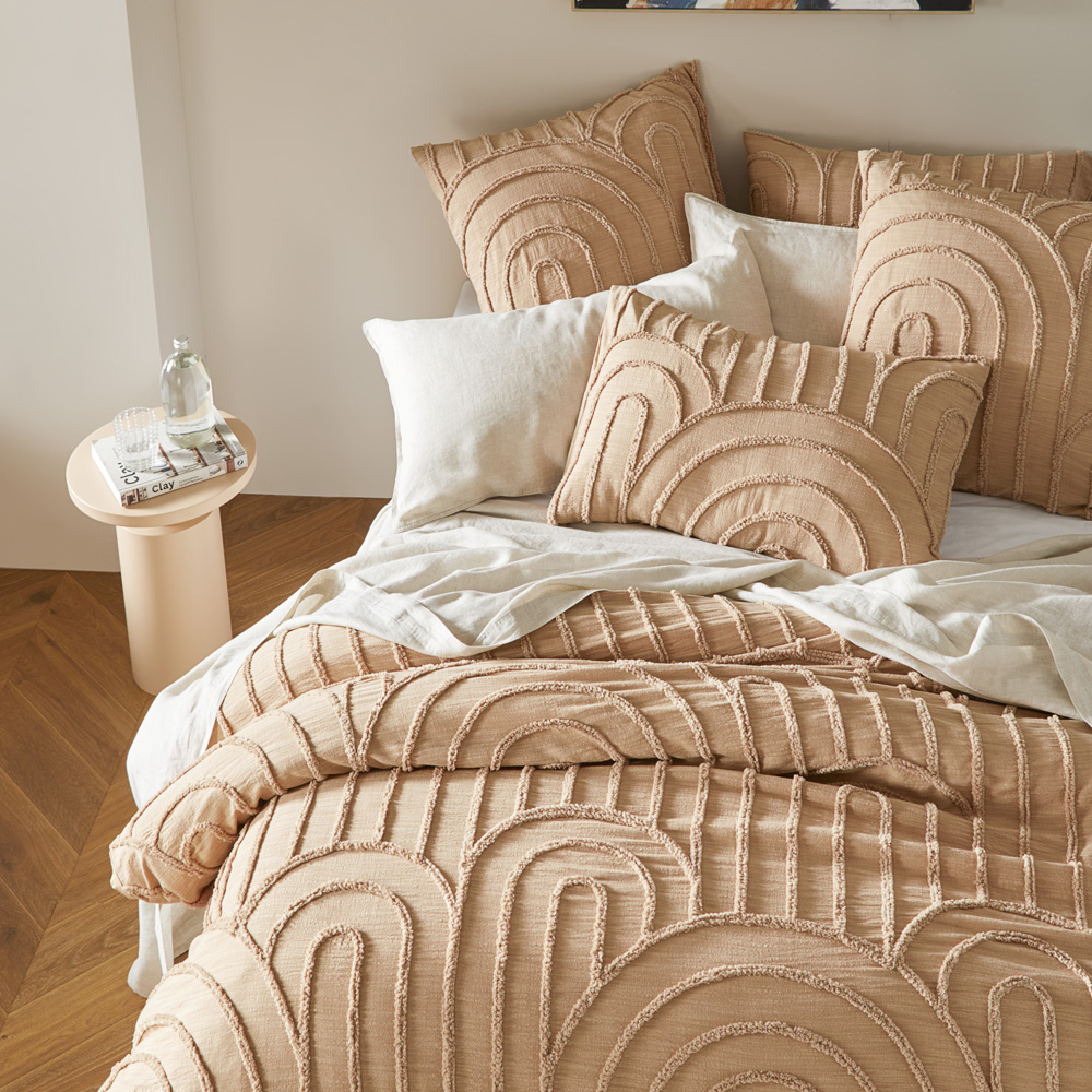 Archie Nougat Tufted Quilt Cover Separates Adairs