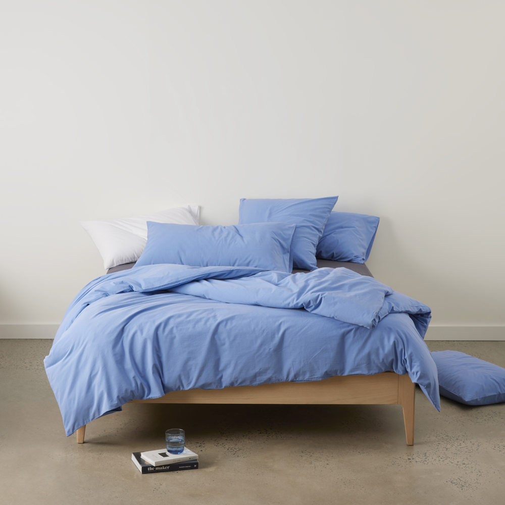 Stonewashed Cotton French Blue Quilt Cover Separates Adairs