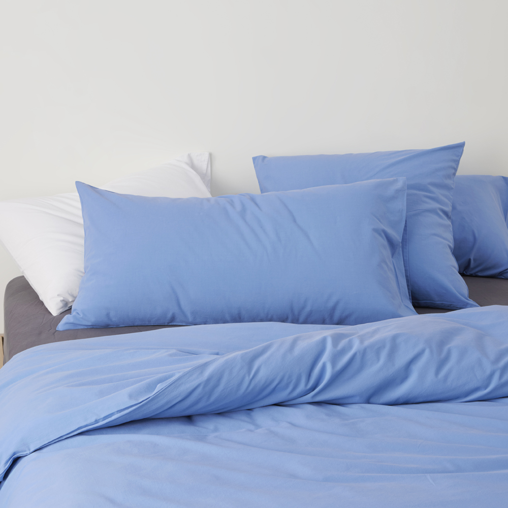 Stonewashed Cotton French Blue Quilt Cover Separates Adairs