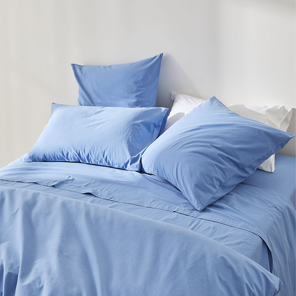 Stonewashed Cotton French Blue Quilt Cover Separates Adairs