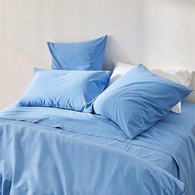 Stonewashed Cotton French Blue Quilt Cover Separates