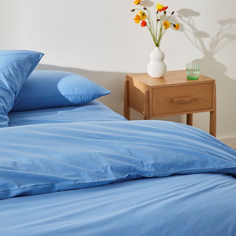 Stonewashed Cotton French Blue Quilt Cover Separates