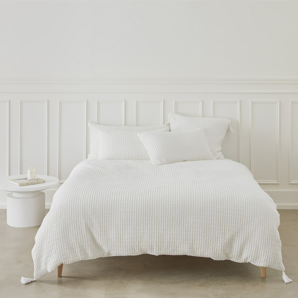 Ren Waffle White Quilt Cover Separates Bedroom Adairs