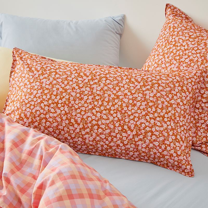 Sunset Paprika Floral Quilt Cover Set + Separates