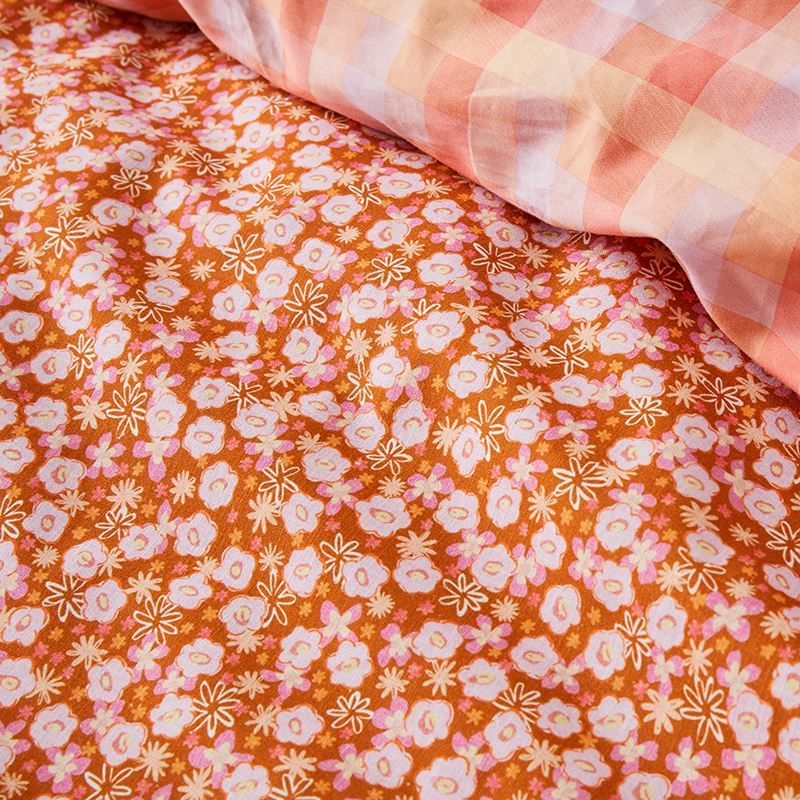 Sunset Paprika Floral Quilt Cover Set + Separates