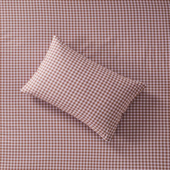 Stonewashed Cotton Printed Lilac Gingham Pillowcases