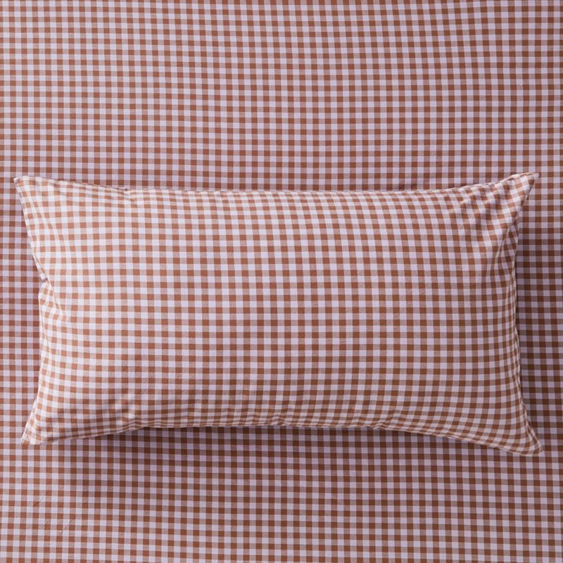 Stonewashed Cotton Printed Lilac Gingham Pillowcases