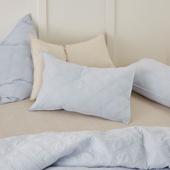 Smith Quilted Blue Chambray Pillowcases