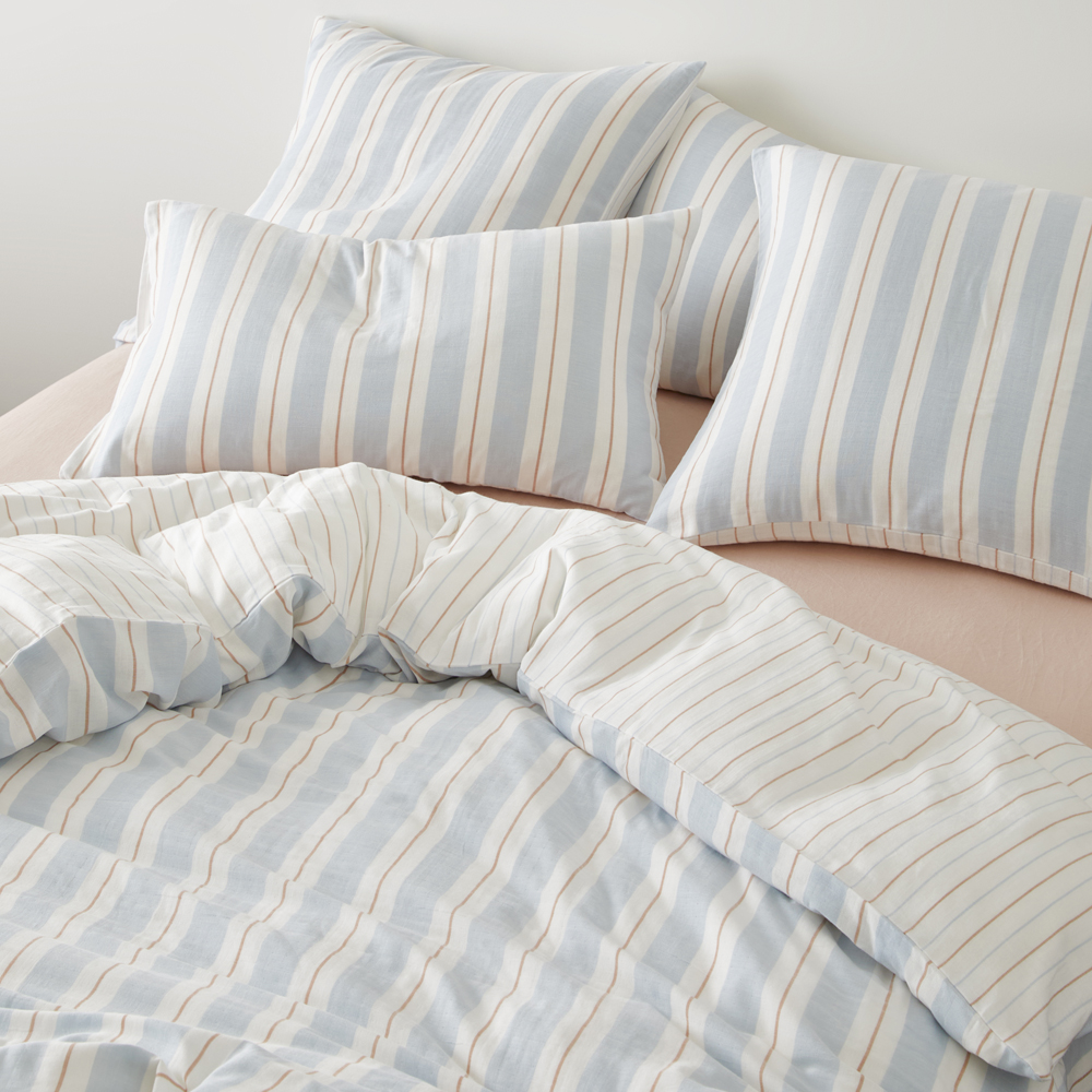 Cove Sky Blue Stripe Pillowcases Adairs