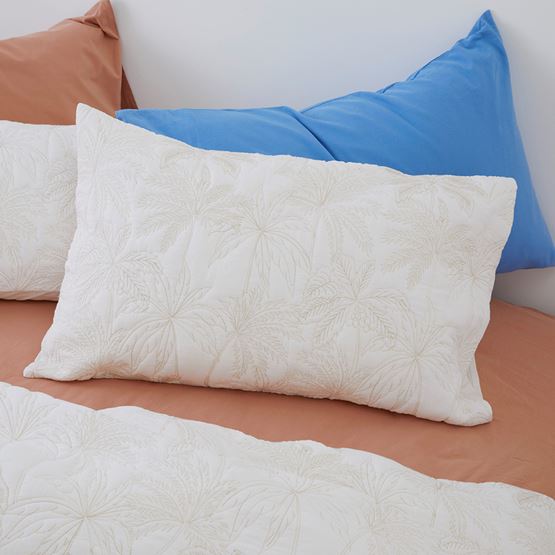 Coconut Palm Natural Quilted Pillowcases