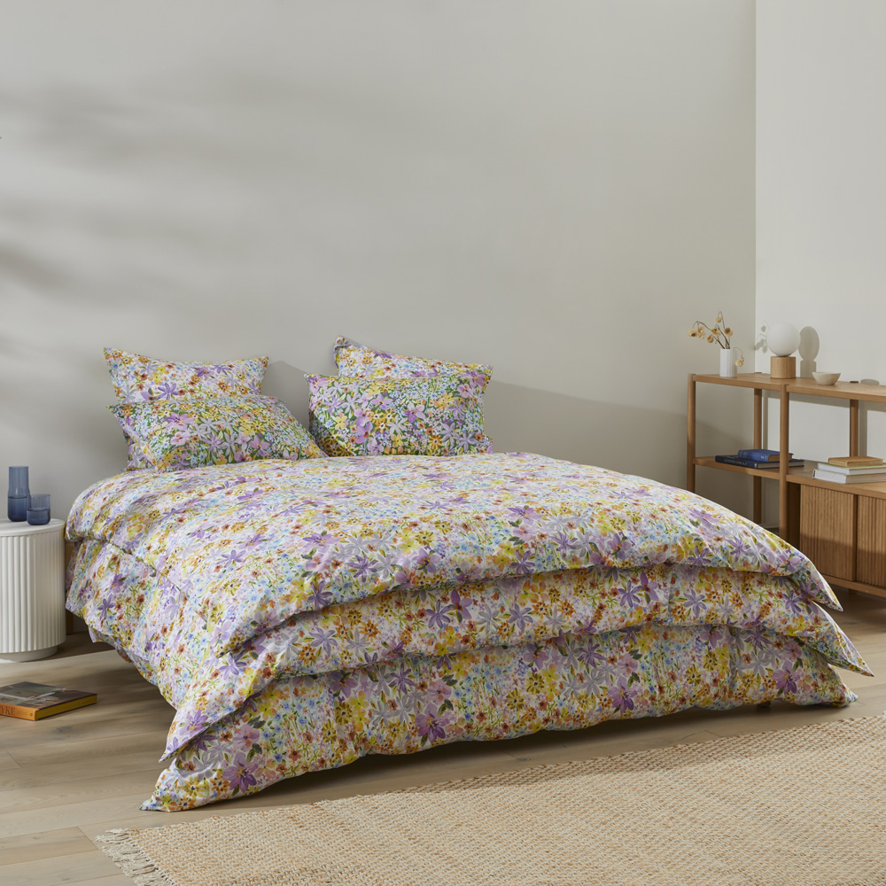 Sienna Floral Lilac Quilt Cover Set + Separates Adairs