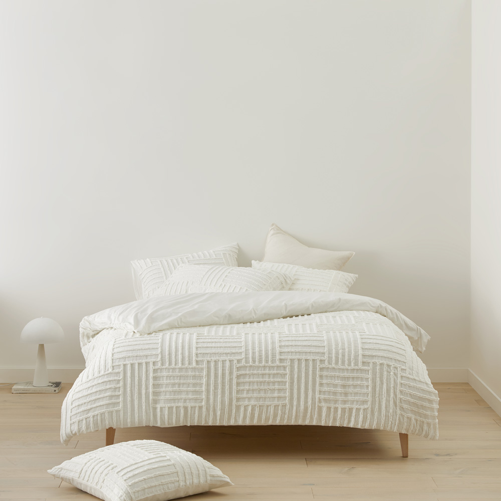 Drew White Tufted Quilt Cover Separates Bedroom Adairs