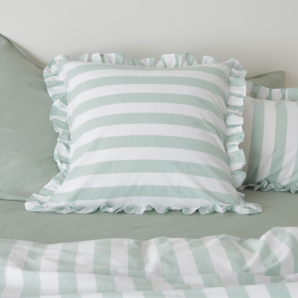 Ruffle Mint Blue Stripe Pillowcases Adairs