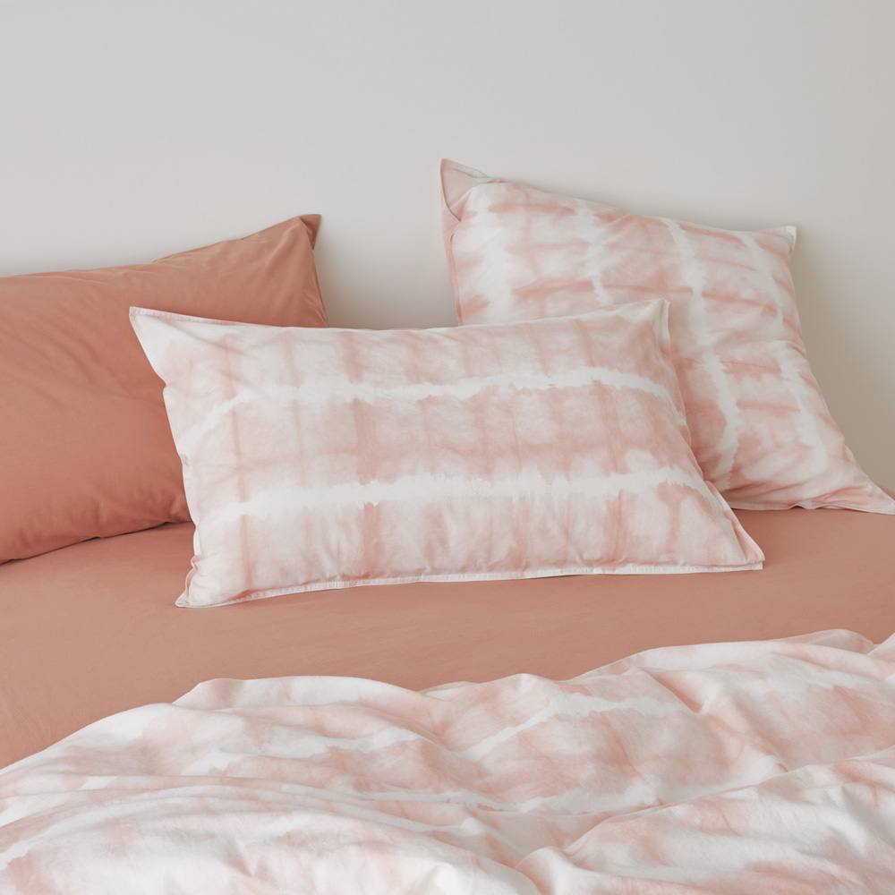 Stonewashed Cotton Peach Tie Dye Pillowcases Adairs