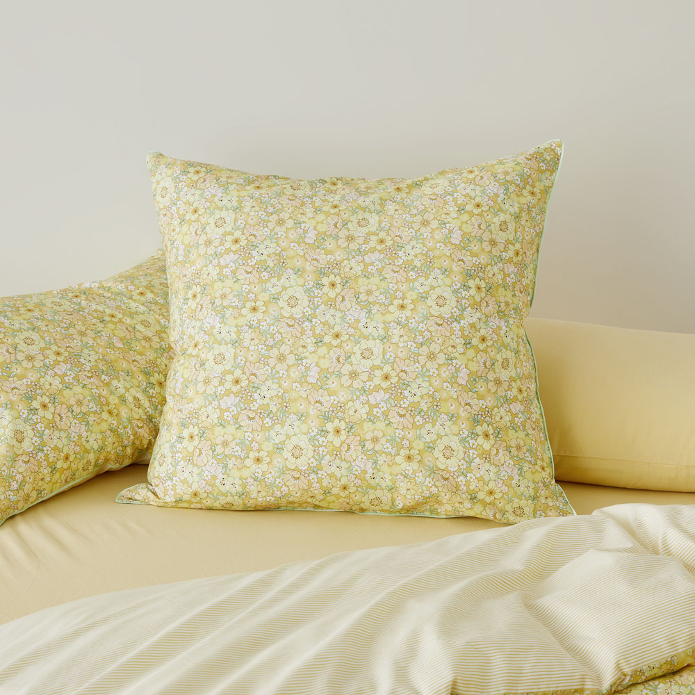 Leila Lemon Drop Floral Pillowcase Adairs