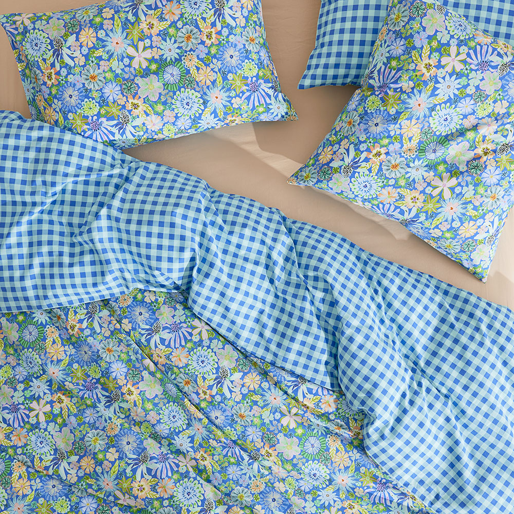 Sia Marine Blue Floral Quilt Cover Set + Separates Adairs