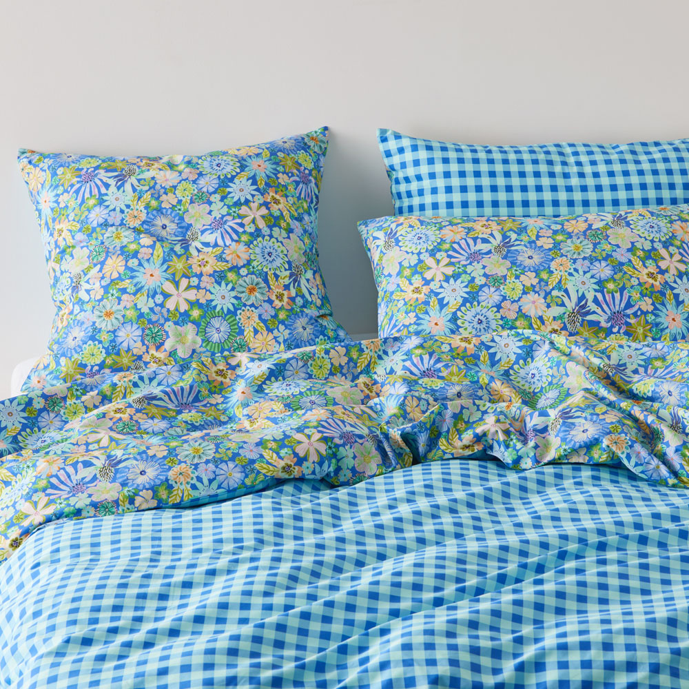 Sia Marine Blue Floral Quilt Cover Set + Separates Adairs
