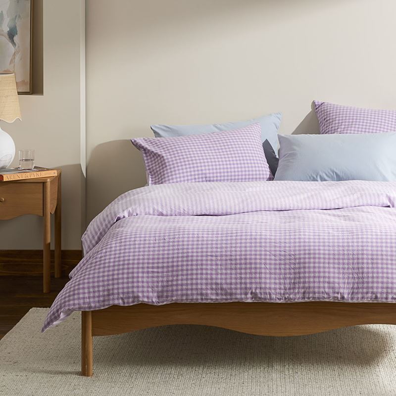 Carrie Lilac Gingham Quilt Cover Set + Separates
