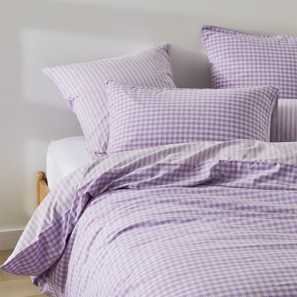 Carrie Lilac Gingham Pillowcases Adairs