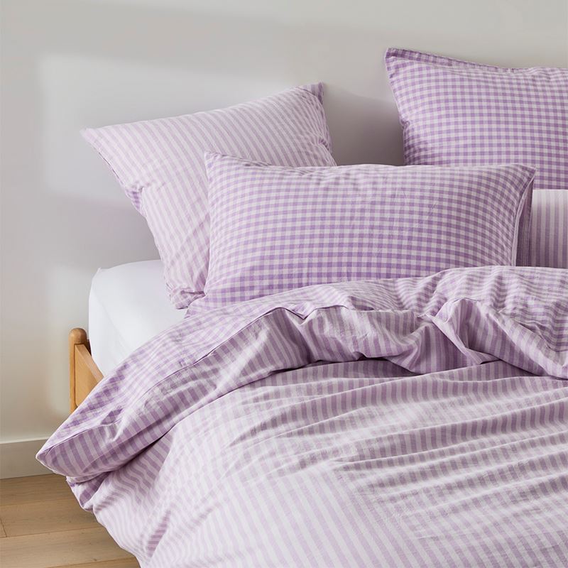 Carrie Lilac Gingham Quilt Cover Set + Separates