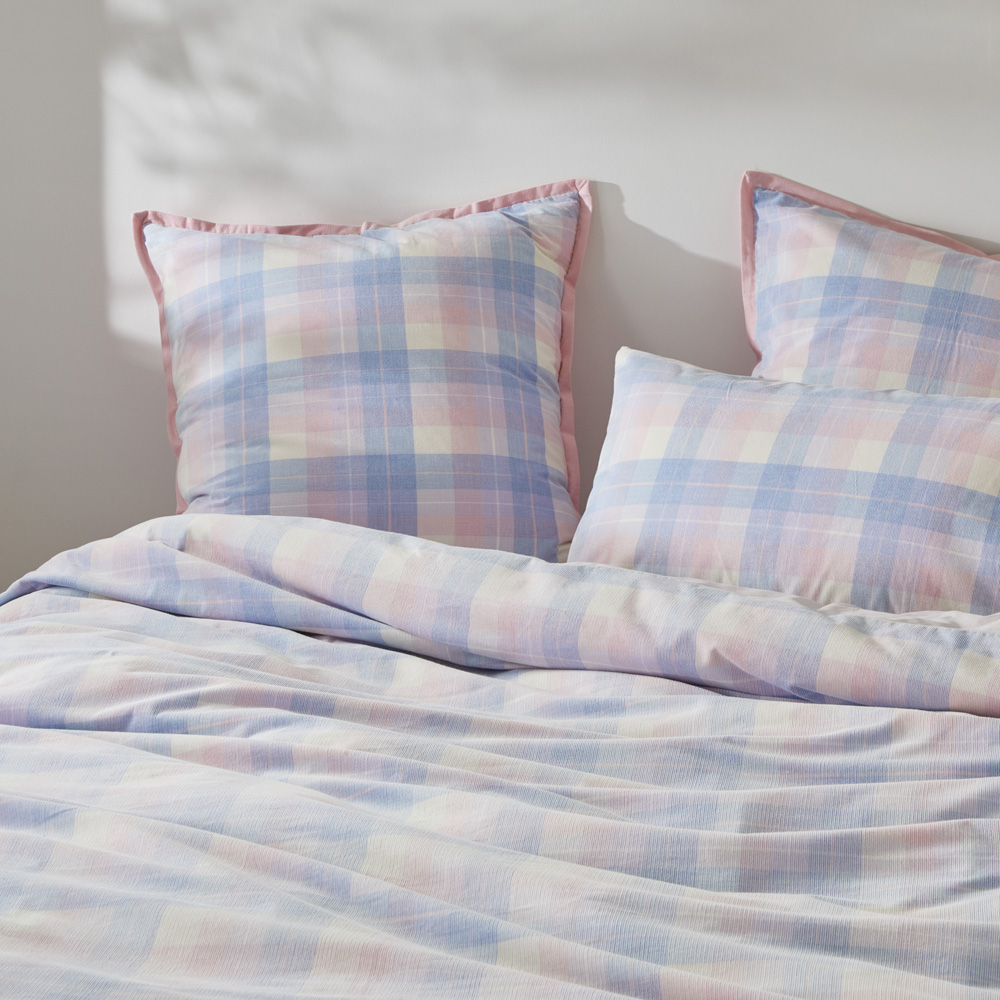 Rylee Blue Check Corduroy Quilt Cover Set + Separates Adairs