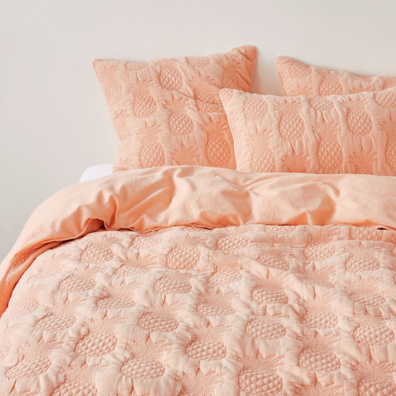 Mimosa Apricot Quilted Pillowcases