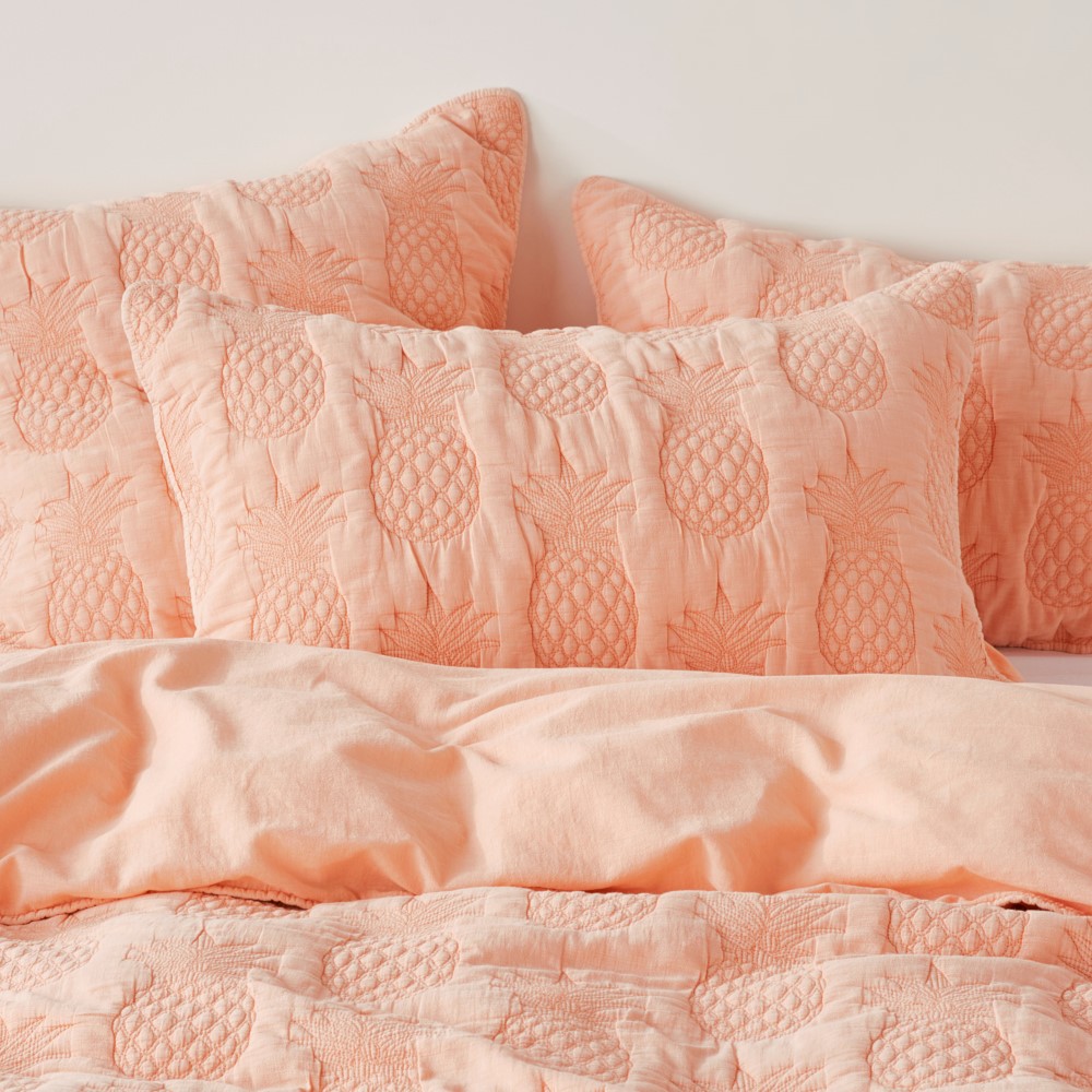 Mimosa Apricot Quilted Quilt Cover Separates Adairs