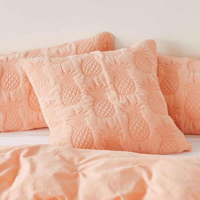 Mimosa Apricot Quilted Pillowcases
